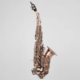 Retro B-flat professional curved soprano saxophone antique brushed copper material professional-grade tone SAX instrument