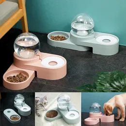 Pets Feeder Automatic Cat Dog Water Fountain Puppy Kitten Drinking Dispenser Variable Corner Feeding Food Bowls Y200917