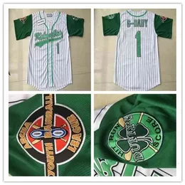 Chen37 USA Movie Jerseys Kekambas Men 1 Jarius G-Baby Evans Baseball Shirt Cheap White Green Green Temproidery S Good