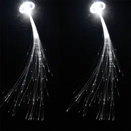 50st LED Party White Light Up Fiber Optic Hair Barrettes Clip Hairpin Silk Flash Braids Cosplay Wedding Birthday Present Bar Dance 220527