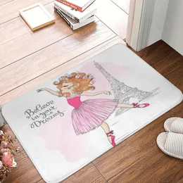 Carpets Ballet Girl Beautiful Doormat Bedroom Welcome Mat Entrance Door Floor Living Room Eiffel Tower Anti-slip Rug