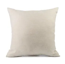 17x17 polegadas de travesseiro de lona natural de lona não tingido algodão capa de almofada de almofada de sofá em branco para pintura manual SN4786