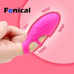 Female Waterproof Finger Cots Vibrator Soft Silicone G-Spot Clitoris Stimulator Adult Lesbian sexy Toys Masturbator Flirt