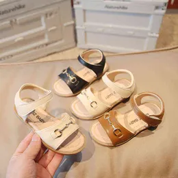 Baby Vintage Sandals 2022 New Summer Children Girls Pu Metal Sequined Butterfly Knot Beach Princess Sandal Toddler Kids Shoes G220418