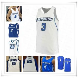 Xflsp2021 NCAA Men Creighton College Basketball McDermott Korver Jett Canfield Damien Jefferson Kelvin Jones Davion Mintz Windham Jersey Custom