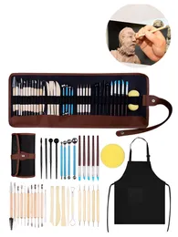 37PCS/Set Pottery Clay Sculpting Tools Double Sided Polymer Clay Tool with Carrying Bag for Carving Drawing KDJK2207