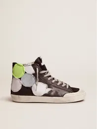 High Top Dirty Shoes Designer Włochy Dream Maker Kolekcja Francy Penstar Sneakers z kolorowymi łatkami kropkowymi