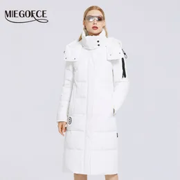 Miegofce Winter Long Womens Cotton Coat H Version av enkla och fashionabla kvinnor Parkas vindtät jacka Övervinna Coat 201026