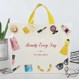 Presentförpackning 10st stora tjock boutique kosmetiska kläder förpackning plastpåse med handtag 33x24 6 cm shopping Bagsgift