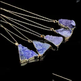 Pendant Necklaces Natural Crystal Quartz Healing Point Necklace Original Stone Jewelry Chains Vipjewel Drop Delivery 2021 Pen Vipjewel Dh76H