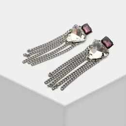 Dangle & Chandelier M21-Amorita Boutique Trendy Inverted Triangle Crystal Drop Tassel EarringsDangle
