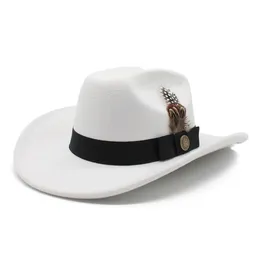 Kvinnor män västra cowboy hattar vintage män party klänning mössa ull gentleman jazz sombrero hombre cap cowgirl kyrka hattar