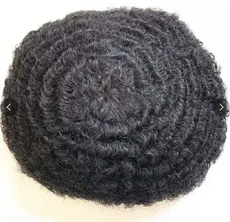 10mm Indian Human Virgin Virgin Lace Full Toupees Hand Aply Male Unit for Black Man in America Fast Express Delivery