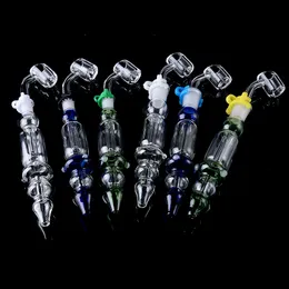 10mm 14mm NC Başlangıç ​​Kitleri Nektar Kollektör Mini Sigara Aksesuarları Nargile Kuvars Tırnak Yağı Rig Dab Saman Su Borusu Ile Kabarcık Wrap NC20