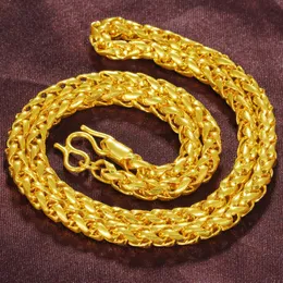 Łańcuchy wypełnione złotem 60 -cm Naszyjnik dla mężczyzn biżuteria solid 18 K Bizuteria Bijoux femme łańcuch szlachetny mężczyzna gemstonechains