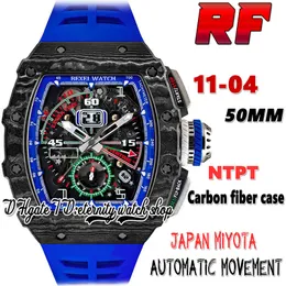 RF Senaste version RF11-04 Japan Miyota Automatisk rörelse Mens Watch NTPT COBOL FIBER TONNEAU CASE STEEL SKELETON DATE DIAL