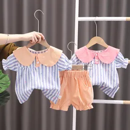 Наборы одежды лето 2022 детские 2ps костюмы девочки дети с коротким рукавом с коротким рукава