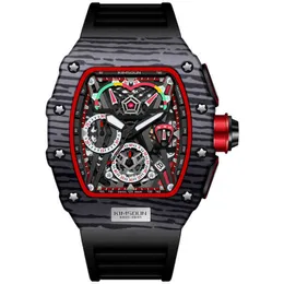 Herrklocka Top Brand Luxury Digner Tonneau Chronograph Quartz Watch Sport Waterproof Luminous Wristwatch For Busins ​​Men
