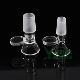 14mm 18mm Bong Bowl Piece, Male Joint Glass Herb Bowl Slide Replacement With Thick Handle for Glass Bong Beaker Water Pipes Oil Dab Rigs YAREONE Wholesale
