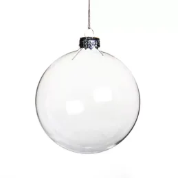 Nome dell'articolo wholesale Ornamenti per palline di nozze Decorazioni natalizie per palline di vetro Decorazioni per palline di Natale da 80 mm Palline per matrimoni in vetro trasparente Ornamenti natalizi da 3 "/ 80 mm DH9558