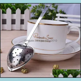 Lovely Heart Shape Stainless Steel Tea Infuser Ball Resuable Spoon Strainer Steeper Handle Shower Cute Filter Drop Delivery 2021 Coffee To