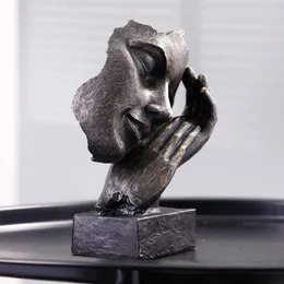 Dekorative Objekte Figuren Charakter Harz Statue Schläfer Maske Vintage Skulptur Wohnkultur Porträtzubehör Desktop Dekoration Craf