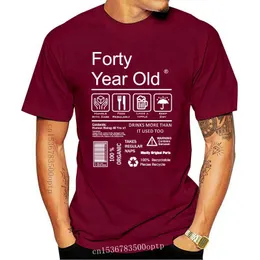 メンズTシャツ面白い40 40歳のパッケージケアラベル指示情報ガイド40歳の誕生日プレゼントメンズブラックTシャツのモチーフ