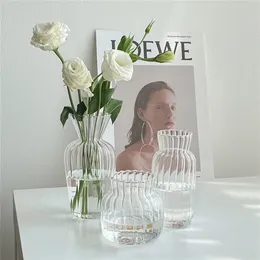 Transparent Glass Vases for Plant Bottle Flower Pot Nordic Creative Hydroponic Terrarium Arrangement Container Flower Table Vase 220527