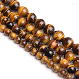 Outros 1 Strand/Lote Amarelo Eye Stone Natural Stone Contas 4mm 6mm 8mm 10mm Spacer de charme para braceletes DIY Jóias fazendo descobertas Edwi22