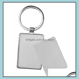 30Pcs Bag Parts Sublimation Diy White Blank Metal Rec Oval Keychain Drop Delivery 2021 Accessories Bags Lage Qz2Wr