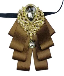 Laço amarra o britânico para o casamento de machas de casamento de traje de traje de traje acessórios de camisa de traje shinestone corsage bolso squarebow