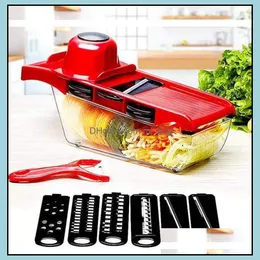 Obst Gemüse Werkzeuge Küche Küche Esszimmer Bar Hausgarten Manueller Kartoffelschäler Karottenreibe Dicer Weihnachtsfeier Mandoline Slicer Cu