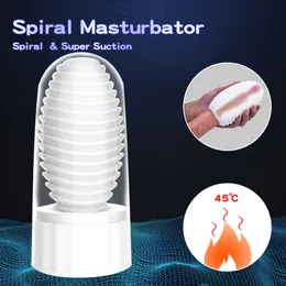 Heating Spiral Sucking Masturbator Pussy sexy Toys For Men Vagina Real Masturbation Artificial Male Shop Vigina YS0445