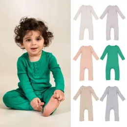 Pagliaccetti per bambini Ragazzi Abiti firmati Ragazze Modal Pit Tute a righe Estate Casual Boutique Tute a maniche lunghe Bottoni Abiti per neonati Aria condizionata