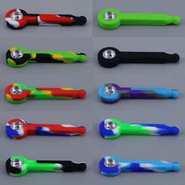 Ultimi tubi colorati silicone mini tubi asciutti erba tabacco in metallo ciotola filtro fumo portatile innovative design di design di design di alta qualità DHL