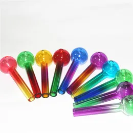 Tubos coloridos de queimador de óleo de vidro de pirex glas tubo fumando tubos de tabaco ervas secas unhas de mão tubos de mão