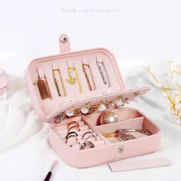 Boxes Portable Women Girls Earrings Ear Stud Organizer Storage Case Display PU Leather Small Travel Jewelry Boxes
