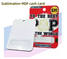 Sublimation blank MDF money card for father's day graduation teacher gift card Cash holder Z11