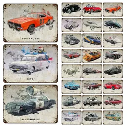 Especificações do carro Pintura de metal retrô Sinal de estanho para garagem Man Cave Home Garage Wall Art Decoração Car Poster Pintura de ferro 20cmx30cm Woo