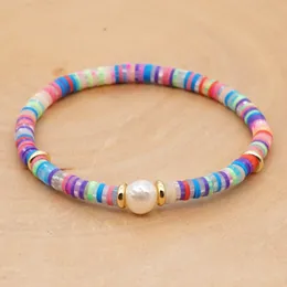 Braccialetto di perline in argilla polimerica multicolore stile boemo Braccialetti di perle barocche da spiaggia estiva per regalo di coppia