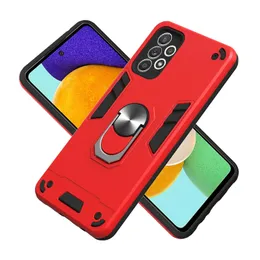 Phone Cases For Samsung A52 5G With TPU&PC 360 Degree Rotating Ring Car Bracket Anti-Throwing Camera Protection Cover