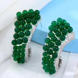 Stud GODKI Famous Green Grape Earring For Women Wedding Cubic Zircon Fashion Engagement Party Jewelry Pendientes Mujer Moda 2022