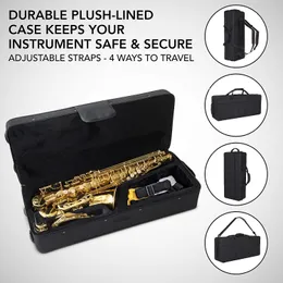 Europejski kunszt Down E Key Professional Professional Alto Saxophone High-end White Shell Klucz Profesjonalny Ton Sax Instrument Sax