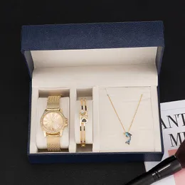 Wristwatches Fashion Women Sets ZONMFEI Brand Rhinestones Necklace/bracelet/watches Gift Box Stainless Steel ZM013-EWristwatches