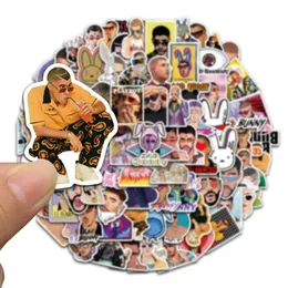 Waterproof sticker 50 100PCS Puerto Rican Singer Bad Bunny Stickers for Stationery Laptop Skateboard Car Motorcycle Funny Cool Gra269a