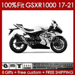 スズキGSXR1000 K17 GSXR 1000 CC 2017の注入OEMボディ2017 2018 2019 2020 2021ボディワーク146NO.76 1000CC GSX-R1000 17-21 GSXR-1000 17 18 19 20 21フェアリングホワイトブラック