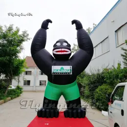 Anpassad annonsering Uppblåsbara Chimpanse Air Blås upp djurmodell Stark Gorilla Black Baboon för utomhushändelse