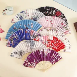 Other Home Decor Chinese Japanese Style Silk Wedding Fans Art Gifts Dance Hand Fan Vintage Bamboo Folding Hands Held Flower Fan 391 D3