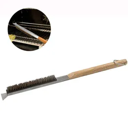 Pizza Stone Cleaning Brush With Scraper Coir Bristle BBQ Cleaner Barbecue Oven Brushes Kitchen Accessories KDJK2207