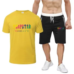 Herren T-Shirts Herren Trainingsanzug Casual Baumwolle Kurzarm T-Shirt Shorts Set 2-teiliger Anzug 2022 Sommer Sportbekleidung Lose Kleidung SuitMen